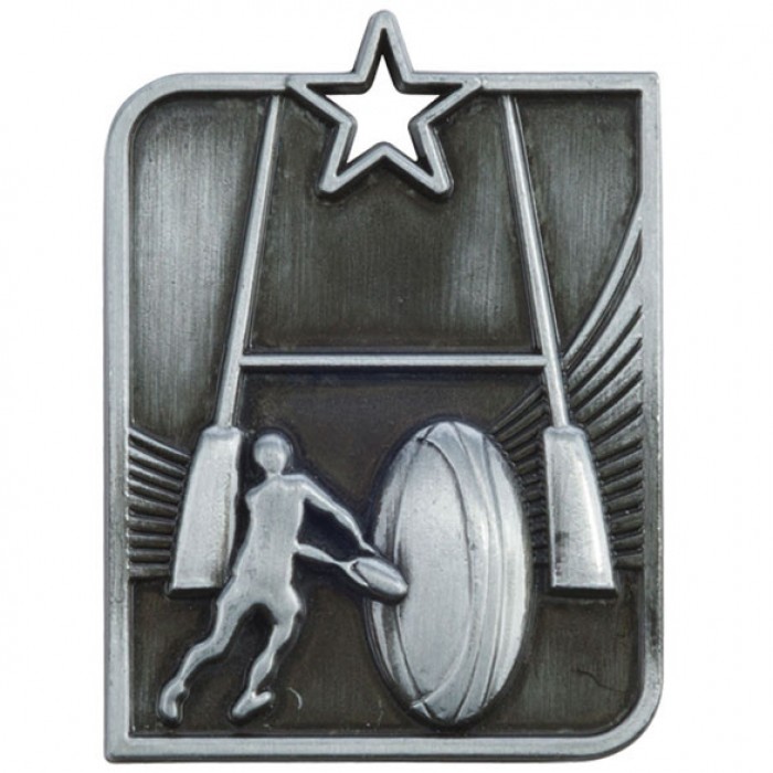 CENTURION STARS SERIES RUGBY MEDAL 53MM x 40MM - SILVER